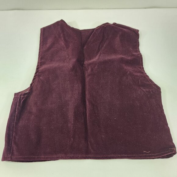 Sears Teens Boutique Burgundy Vest Size 10 Vintage Quilted - Picture 6 of 9